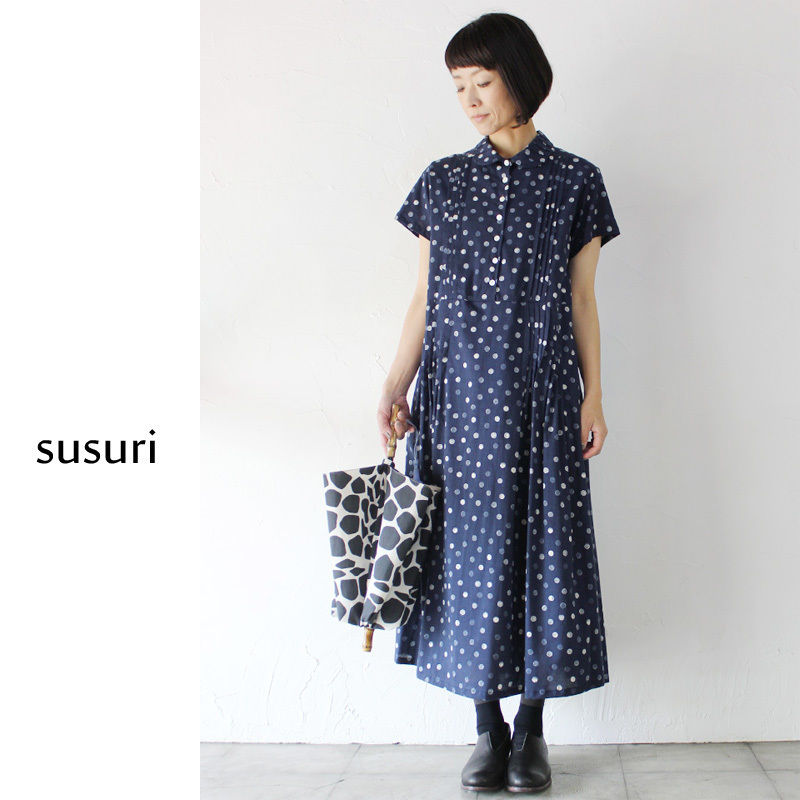 【Feel Lucky】susuri ワンピース SUSURI ススリ レイキスシャツドレス #leaf,night 【送料無料