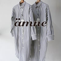 amne アンヌ　STRIPE dolman dress #BLUE