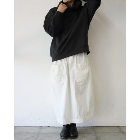 **再入荷** homspun ホームスパン　細コールギャザースカート　#シロ、ピンク、ブラック