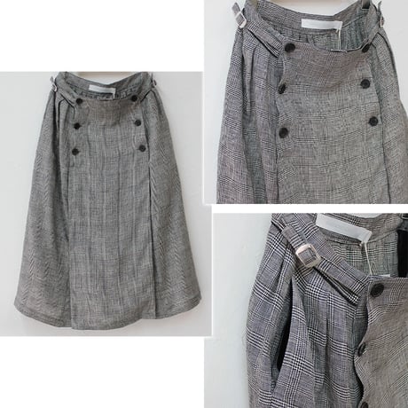 ASEEDONCLOUD アシードンクラウド　cloudcheck working skirt #black　【送料無料