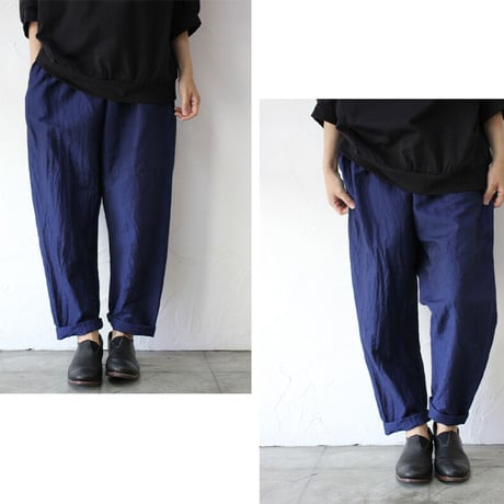 **またまた再入荷** homspun ホームスパン　C/Lツイルギャザーパンツ　#ブルー、ベージュｘネイビー、ダークネイビー、ブラック