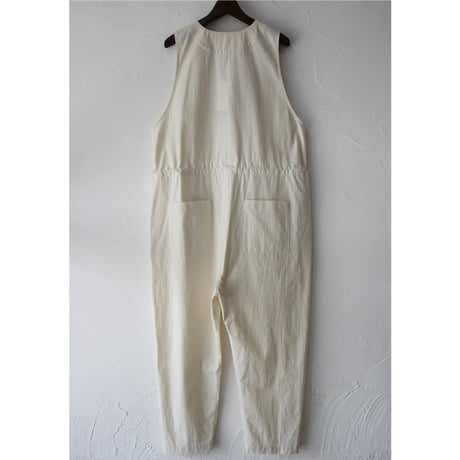 **再入荷** atelier naruse アトリエナルセ　ヴィンテージ馬布コットンオーバーオール　#キナリ、ベイジュ、ブラック