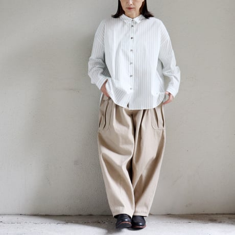 atelier naruse アトリエナルセ　コットンピンストライプビッグシルエットシャツ　cotton pinstripe big silhouette shirt