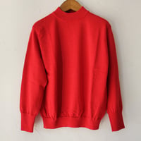 atelier naruse アトリエナルセ cotttn wool mock-neck knit　コットンウールモックネックニット　#チャコール、レッド