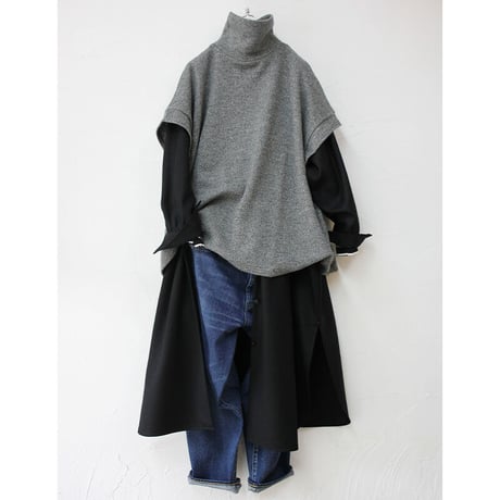 **TOPネイビーのみ再入荷** LinenYa リネンヤ　ハイネックニットベスト　#TOPネイビー、ネイビー、ブラウン　【送料無料】