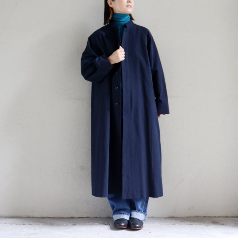 OUTIL / スタンドカラーコート/3/コットン atelier naruse アトリエナルセ コットンヘンプスタンドカラーコート