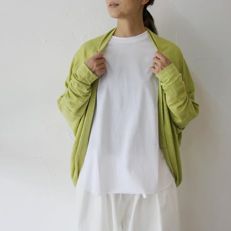 TRAVAIL MANUEL トラバイユマニュアル　リネン天竺ボレロカーディガン　#イエロー