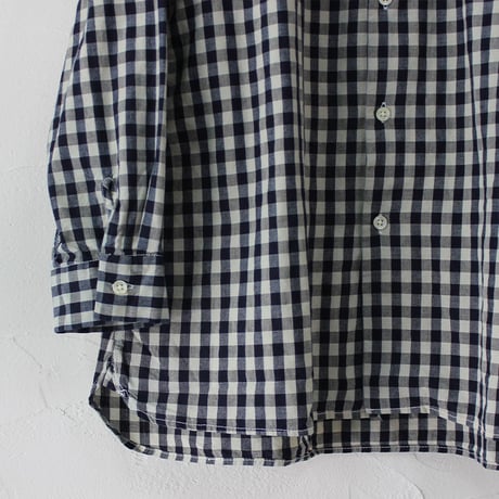 **再入荷**Tigre Brocante ティグルブロカンテ　Indigoギンガムチェックスタンドカラーオーバーシャツ　#インディゴ　【送料無料】