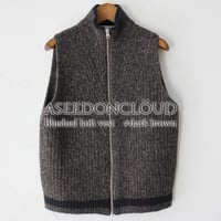 ASEEDONCLOUD アシードンクラウド　Blushed knit vest　#dark brown 【送料無料】