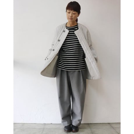 TRAVAIL MANUEL トラバイユマニュアル　キルト＆T/Cウェザーカービージャケット　#ライトグレー、ブラック