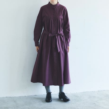MAGALI マガリ　天日干しコットンタックワンピース　#モス、マスタード、グレープ