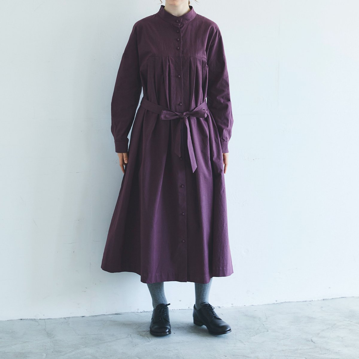 MAGALI マガリ 天日干しコットンタックワンピース #モス MAGALI マガリ 天日干しコットンタックワンピース #モス