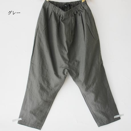 TRAVAIL MANUEL リネンポプリンサドルパンツ　#ブラック、ネイビー、グレー　【送料無料】