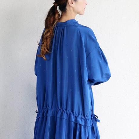 ASEEDONCLOUD アシードンクラウド　Camellia sinensis jacquard Laboratory dress  #Blue