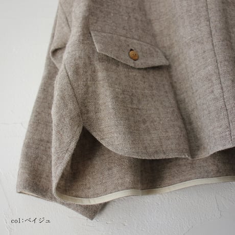 atelier naruse アトリエナルセ　シェットランドウールリネンスモック　shetland wool linen smock　【送料無料】