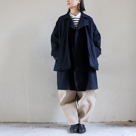 ASEEDONCLOUD アシードンクラウド　Chimney ash wool Seiyakou inverness coat #navy