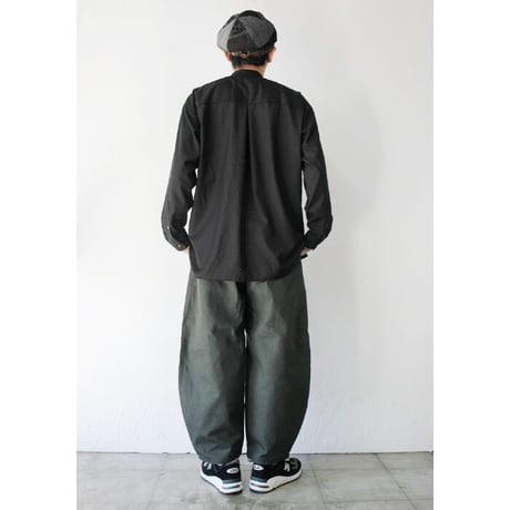 amne アンヌ　GABARDINE covered shirts ギャバジンカバードシャツ　#ブラック　【送料無料】
