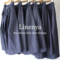 **またまた再々入荷**　Linenya リネンヤ　8ozデニムタックスカート　#インディゴ 【送料無料】