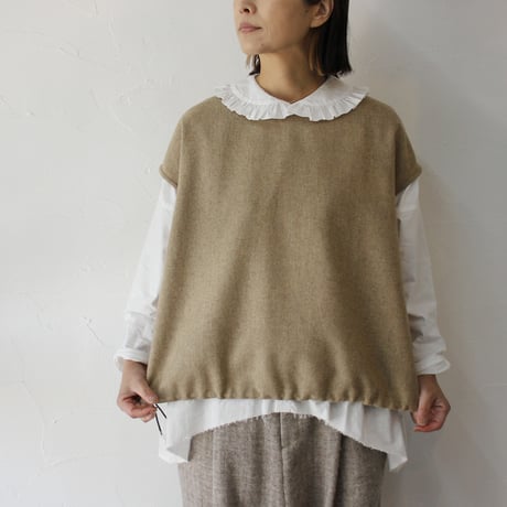 **再入荷** Linenya リネンヤ　ウールベスト　#ブラック、ベージュ、レッド　【送料無料】