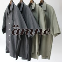 amne アンヌ　シャンブレーオープンカラーシャツ　CHAMBRAY H_s shirts　#ブラック、オリーブ