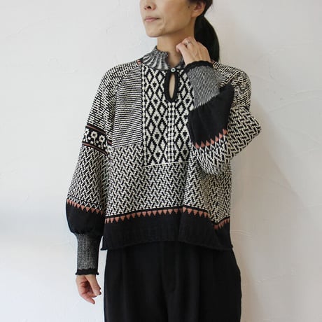 ASEEDONCLOUD アシードンクラウド　Kigansai Knit Blouse #black 【送料無料】
