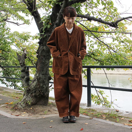 sasanqua by trees サザンカバイツリーズ　細14コールコーデュロイオーバーテーラードジャケット　#ベージュ、ブラウン 【送料無料】