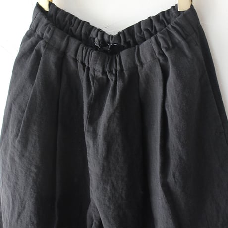 TRAVAIL MANUEL トラバイユマニュアル　フレンチリネンキャンバスコクーンパンツ　#ブラック