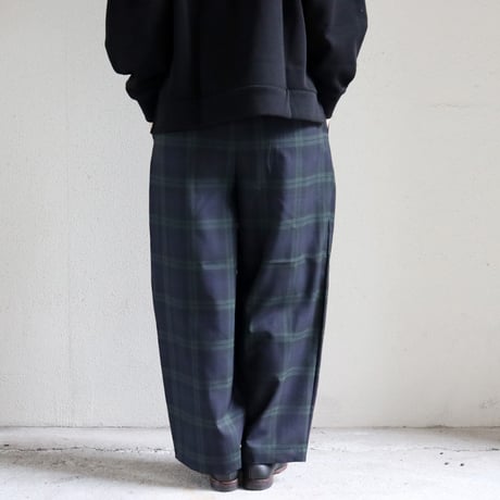 TRAVAIL MANUEL トラバイユマニュアル　ウールトロチェック2タックトラウザーズ　#ブラックウォッチ