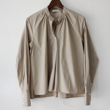 amne アンヌ　PIMA skipper Blouse　スーピマコットンスキッパーブラウス　#ホワイト、ベージュ、ネイビー