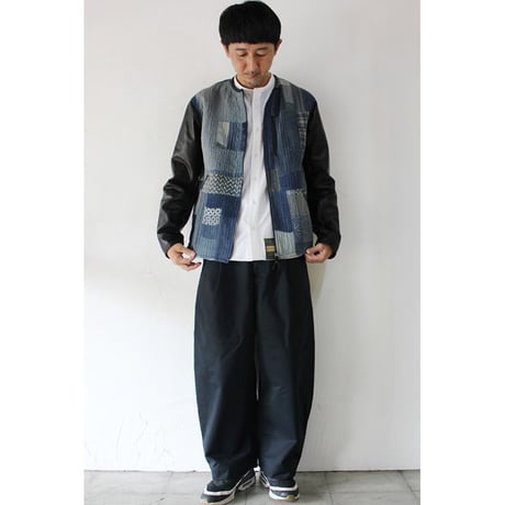 FUNSET OF ART ファンセットオブアート　インディゴRANRU刺し子xレザーシングルJK #indigo 【送料無料】