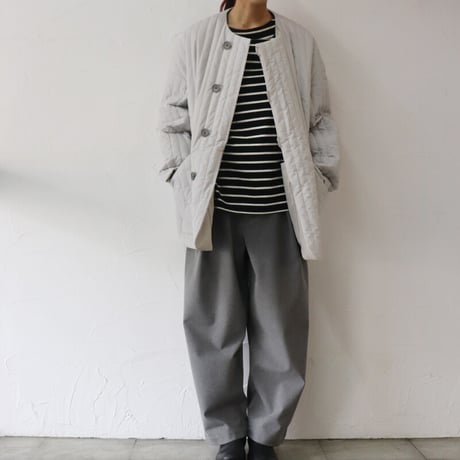 TRAVAIL MANUEL トラバイユマニュアル　キルト＆T/Cウェザーカービージャケット　#ライトグレー、ブラック