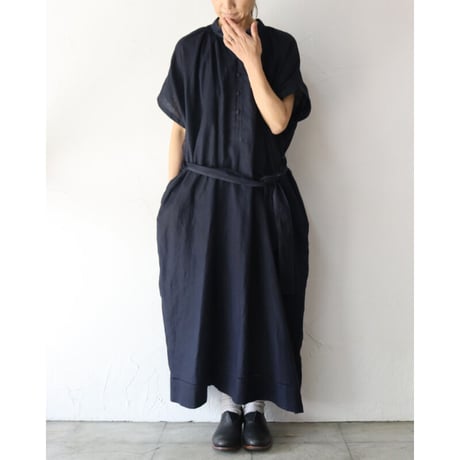 ASEEDONCLOUD アシードンクラウド　Antique linen Jiyusou smock dress #インディゴ　【送料無料】