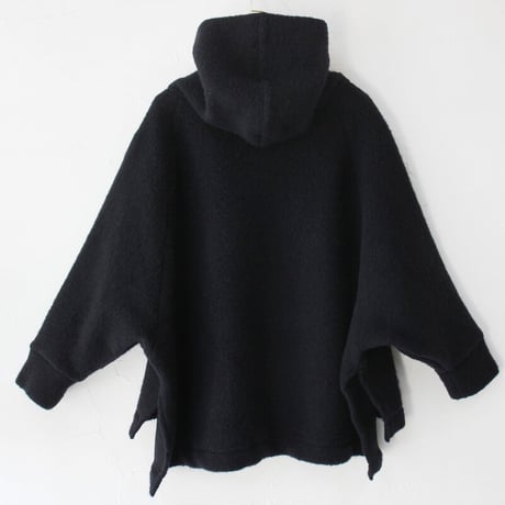 maomade マオメイド　ウール混圧縮フリースBIGBIGフード付きプルオーバー　#ネイビー　【送料無料】