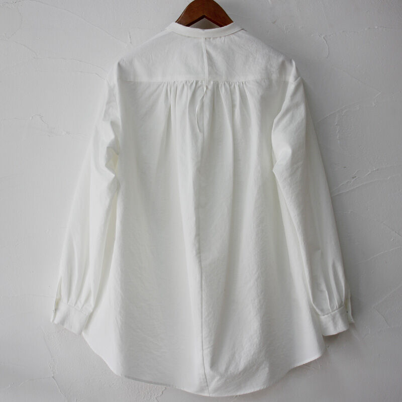 SUSURI ススリ ヘムレンシャツ #greenish black , off white 