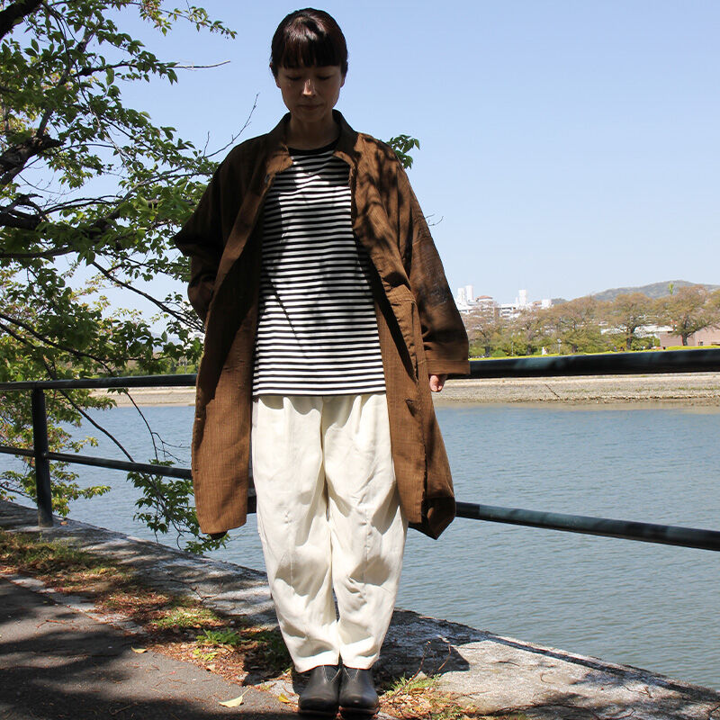 完売品　FUNSET OF ART 強撥水CNグログランTAISHOUコート FUNSET OF ART ファンセットオブアート 泥渋シャンブレーTAISHOコート