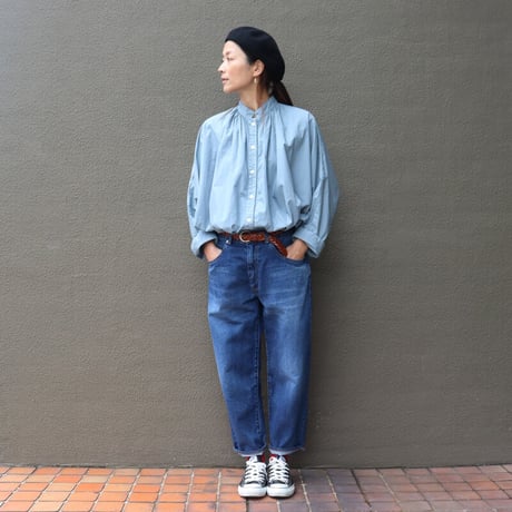 ARTE POVERA アルテポーヴェラ　 タイプライター染めポンチョシャツ　#ホワイト、スモークサックス、ブラック