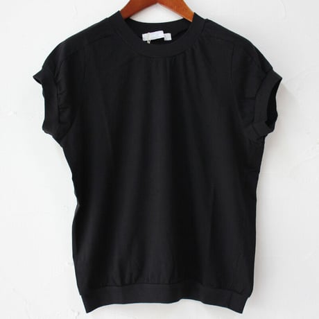 **2024s/s分到着** homspun ホームスパン 30/1天竺キャップスリーブTシャツ　#サラシ、ブラック、ネイビー