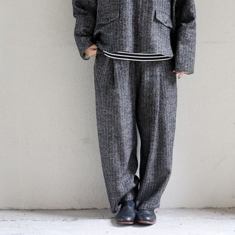 atelier naruse アトリエナルセ　シェットランドウールリネンタックワイドパンツ shetland wool linen tuck wide pants