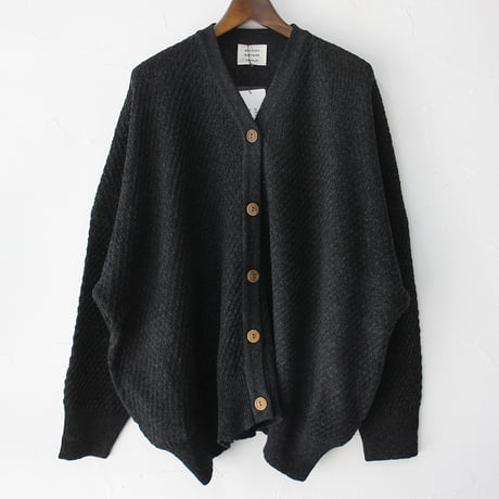 atelier naruse アトリエナルセ　ラムウールビッグサイズカーディガン　#キャメル、チャコール　【送料無料】