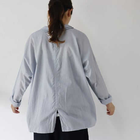 **またまた再入荷** homspun ホームスパン　ダブルフラットカラープルオーバーブラウス