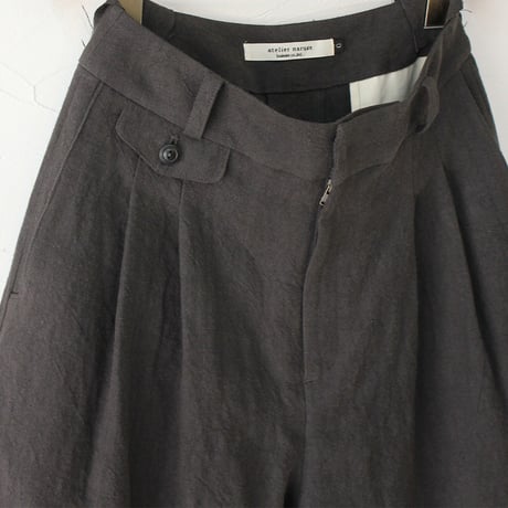 **2026s/s分到着** atelier naruse アトリエナルセ　リネンコクーンダーツパンツ　linen cocoon darts pants　#ベイジュ、チャコール