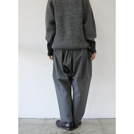 homspun ホームスパン　ウールサージギャザーパンツ　#TOPチャコール　【送料無料】