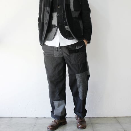 FUNSET OF ART ファンセットオブアート  ブラックパッチワークイージーパンツ　#ブラック　【送料無料】