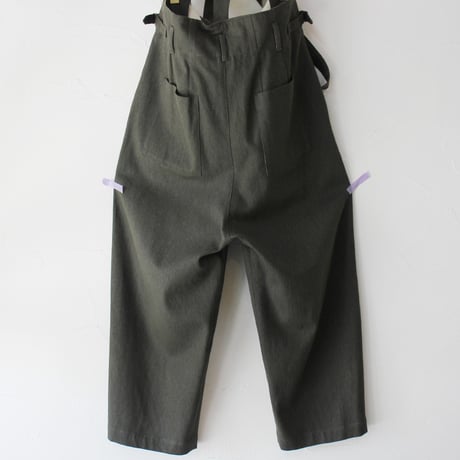 **size2のみSALE**atelier naruse アトリエナルセ　カツラギコットンリネンサスペンダーパンツ　#オリーブ、ネイビー