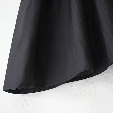 soil ソイル　コットンシルクバンドカラー半袖シャツ COTTON SILK BANDED COLLAR S/S SHIRT #black 【送料無料】