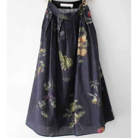 ASEEDONCLOUD アシードンクラウド　Mitsuyakusou botanical print Pharmacist uniform skirt　#ブラック