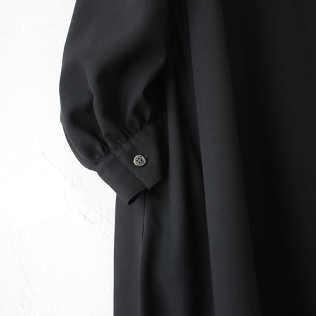 **再入荷** Linenya リネンヤ　ウールフリルワンピース　#ブラック、グレー　【送料無料】