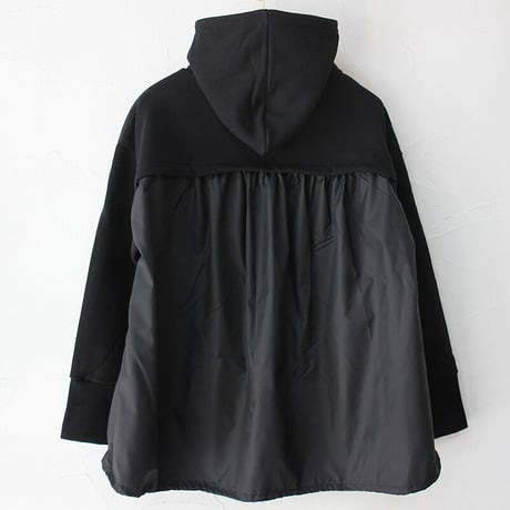 maomade マオメイド　スタンダード裏毛起毛ｘタフタフーディドロストプルオーバー　#ブラック