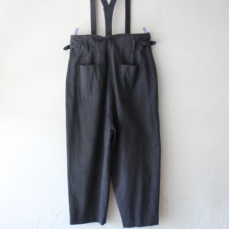 **size2のみSALE**atelier naruse アトリエナルセ　カツラギコットンリネンサスペンダーパンツ　#オリーブ、ネイビー