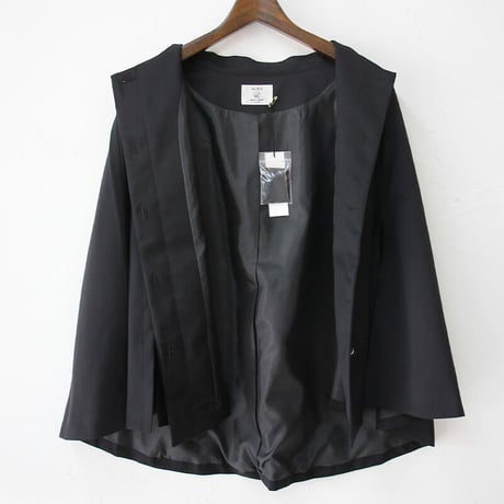 **再入荷** Linenya リネンヤ　ウールケープ　#ブラック　【送料無料】